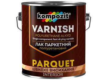 Лак паркетний поліуретановий Kompozit 0,7л глянцевий (Композит)
