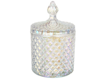 Банка для хранения с крышкой Crystal, 600мл, цвет - прозрачный перламутр