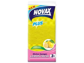 Набір губок кухонних ароматизованих "Novax" Plus 10x7x4см (ціна за упаковку 3шт)