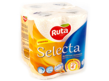 Рушники паперові "Ruta - Selecta" тришарові (ціна за упаковку 4 рулони)