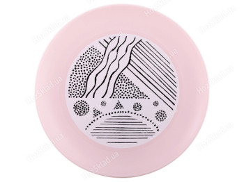 Тарілка з декором, діаметр 22см (колір Lines, світло - рожевий) 169072