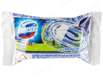 Блок для чистки унитаза Domestos Хвоя гигиенический 40г запаска