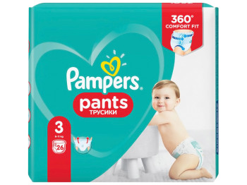 Подгузники-трусики одноразовые для мальчиков и девочек Pampers Pants Размер 3 6-11кг 26шт