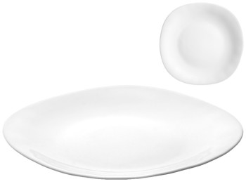 Тарелка обеденная стеклокерамическая Белая квадратная 22,7х22,7см 