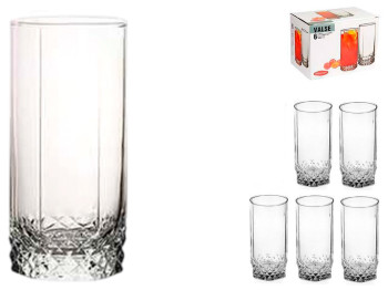 Набір склянок Pasabahce Вальс, скло, 440мл, колір прозорий (ціна за 6шт)