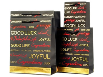 Пакет подарочный бумажный M Good luck 26x32x10см