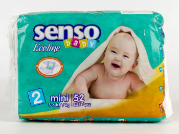 Подгузники SENSO baby Ecoline "Mini" 2 52шт (3-6кг)