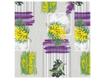 Клеёнка Dekorama, цвет серый с цветочным узором, 1.40×20 м.