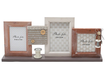 Фоторамка коллаж, на 3 фотографии, бежевая