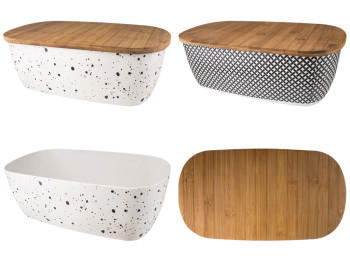 Хлебница бамбуковая с крышкой 36,4х20,3х13,2см