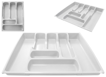 Лоток раздвижной Консенсус, для столовых приборов, пластик, 50×41,5см, цвет белый