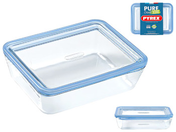 Форма Pyrex Pure Glass, 19x14x5см, з кришкою, прямокутна, 0,8л, 3426470290999