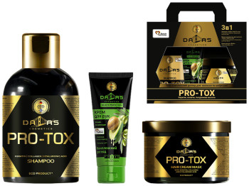 Набір подарунковий Dalas Pro-Tox (шампунь 500мл, маска 500мл, крем для рук 75мл)