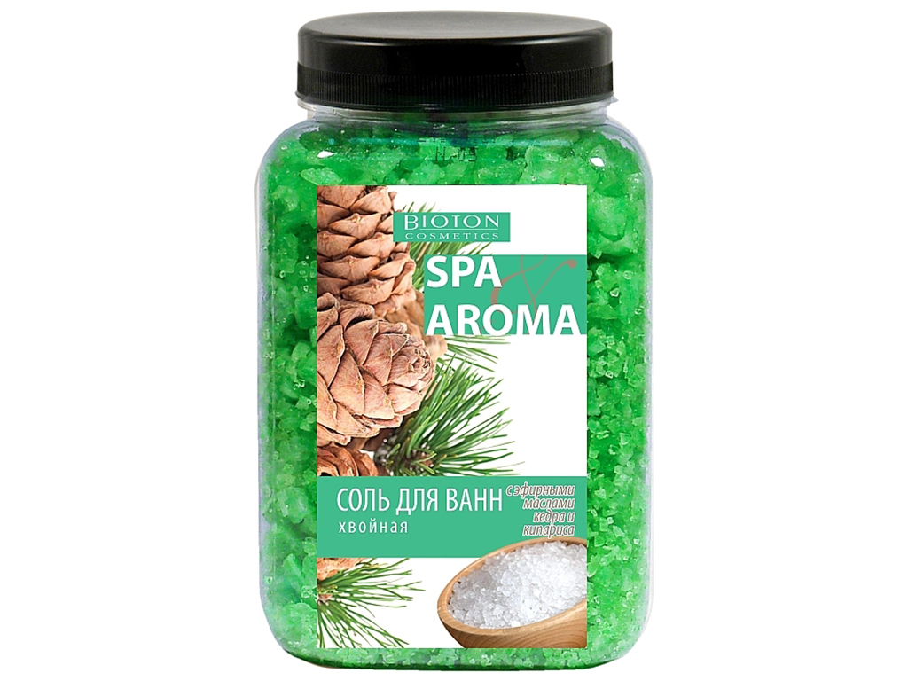 Соль для ванн Bioton Spa&Aroma Хвойная, с эфирными маслами кедра и кипариса, 750г