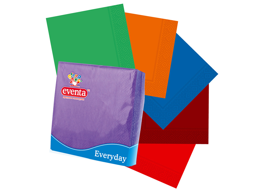 Салфетки столовые Eventa 33x33 интенсив 3-х слойные микс 20шт