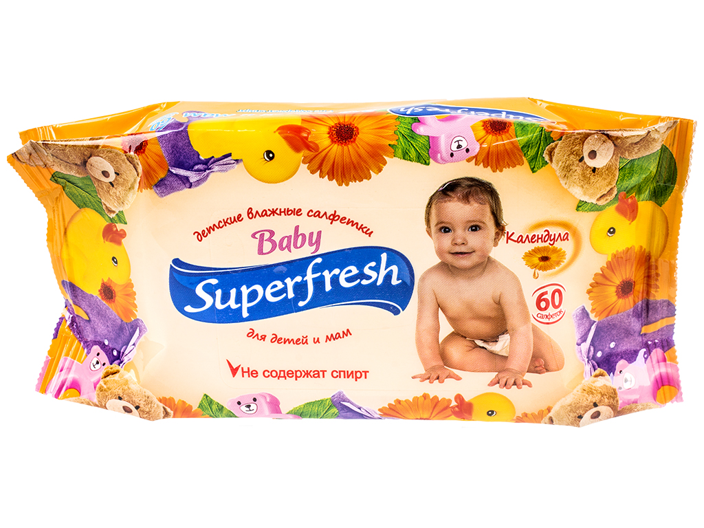 Влажные салфетки Superfresh для детей и мам 60шт