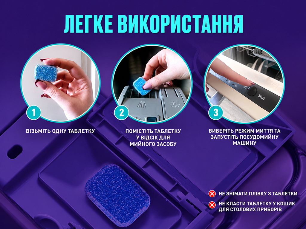 Таблетки для посудомийної машини Vortex All in One, безфосфатні, 40 шт