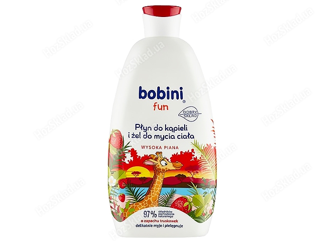 Пена для купания Bobini Fun Strawberry 2в1, 500мл