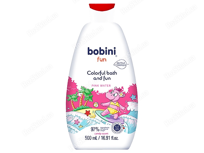 Пена для купания Bobini Fun Pink water 2в1, 500мл