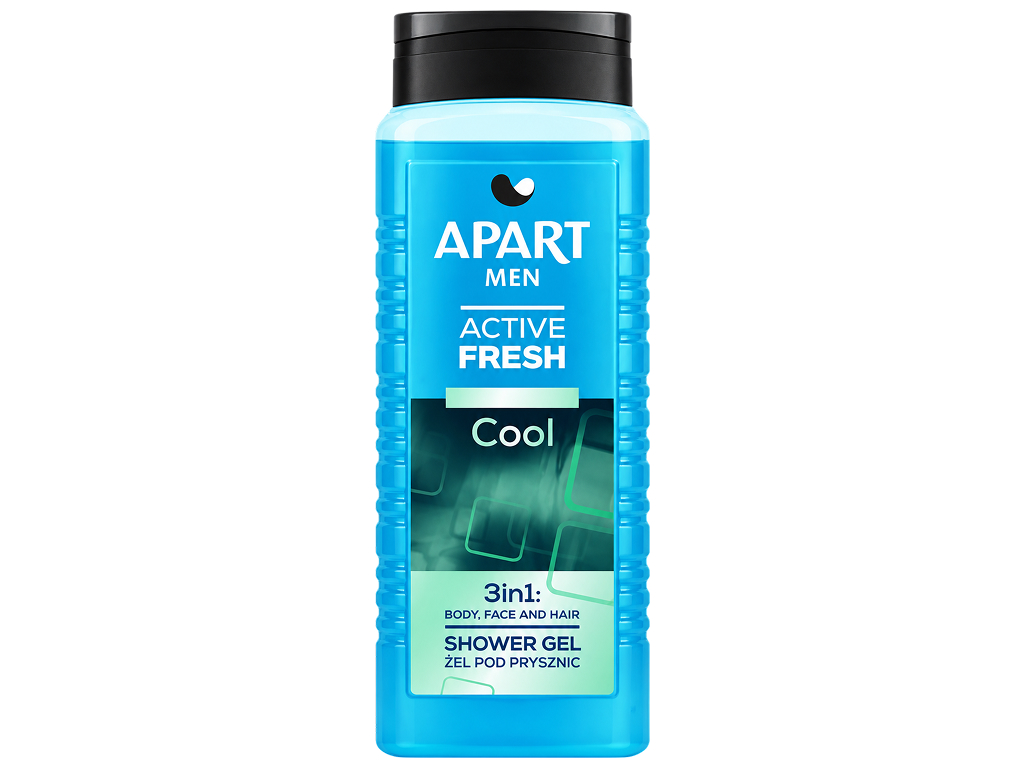Гель для душу чоловічий Apart Men Active Fresh Cool 3 в 1 для тіла обличчя та волосся, 500 мл Гель для душу чоловічий Apart Men Active Fresh Cool 3 в 1 для тіла обличчя та волосся, 500 мл