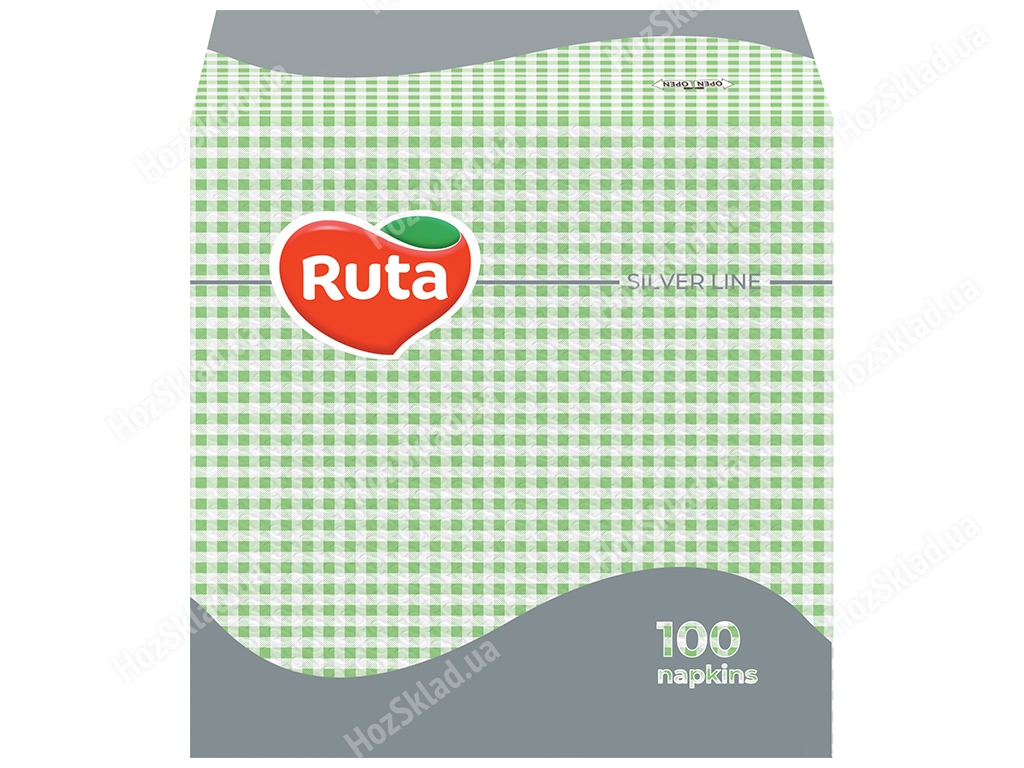 Серветки Ruta 24х24см, 100шт, одношарові, зелені