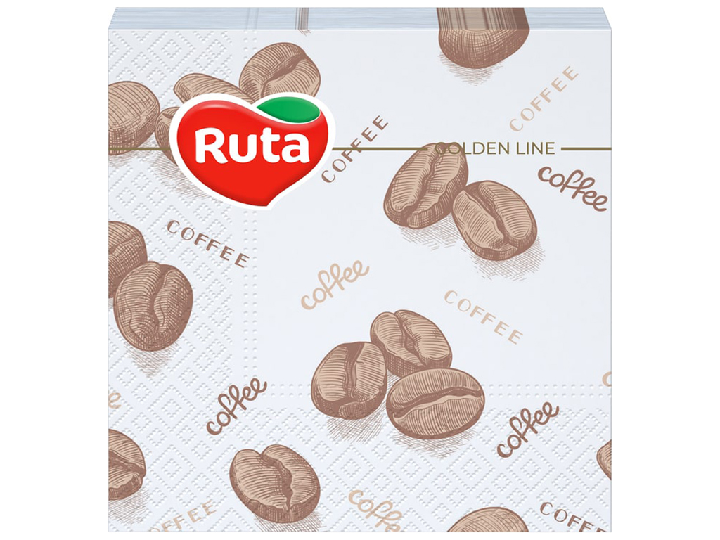 Салфетки Ruta Кофе 24х24см, 40шт, 2х слойные, с печатью
