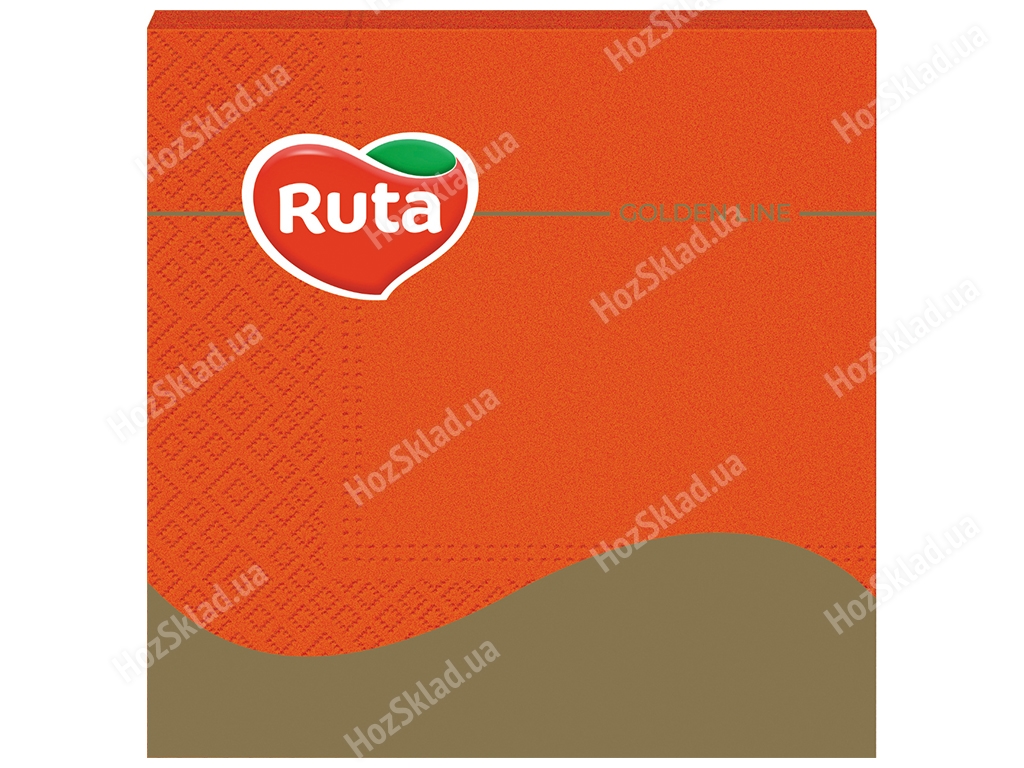 Серветки Ruta 33х33см, 20шт, 3х шарові, оранжеві