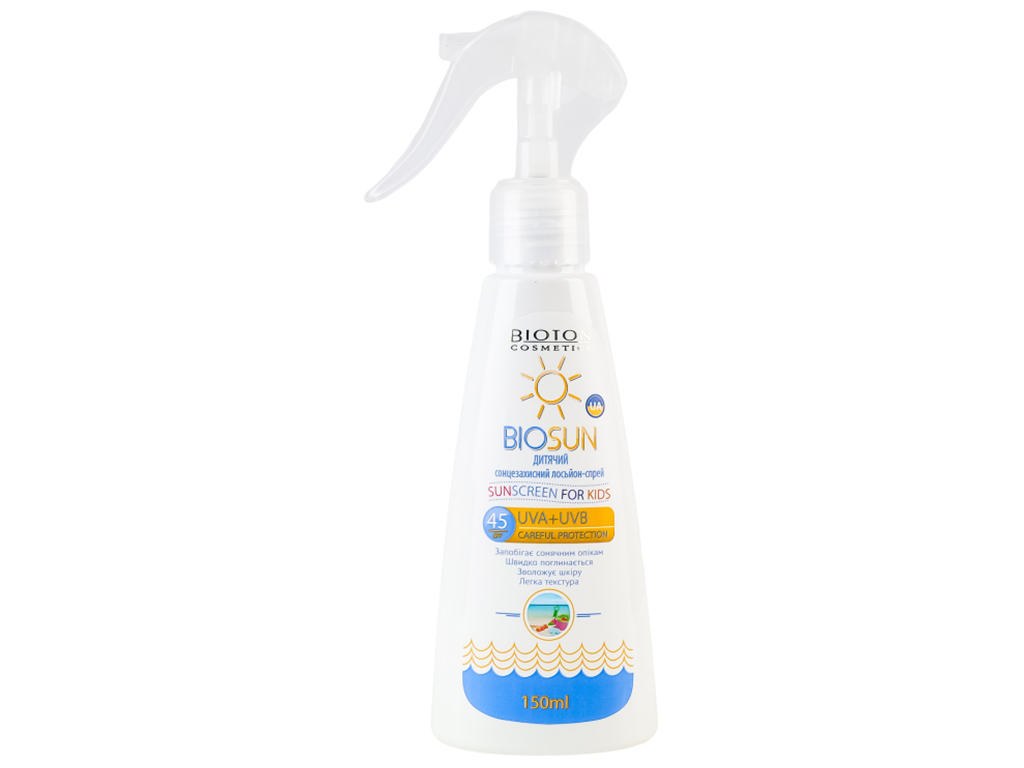 Дитячий лосьйон-спрей сонцезахисний Bioton Cosmetics BioSun SPF 45, 150мл