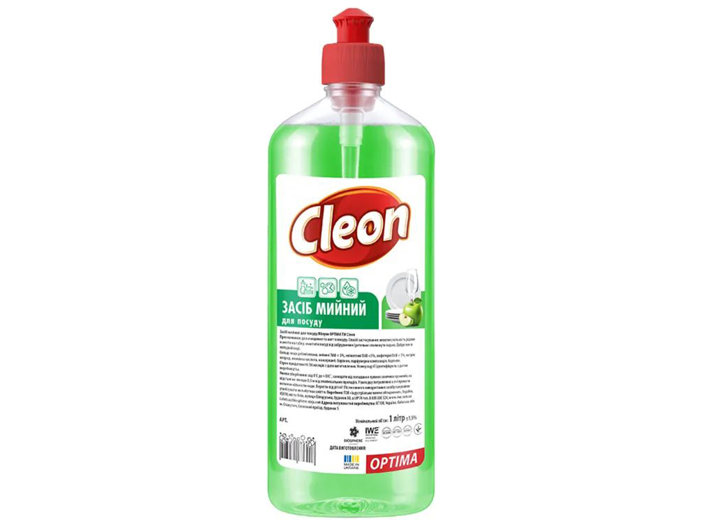Засіб для миття посуду Cleon Яблуко, 1л