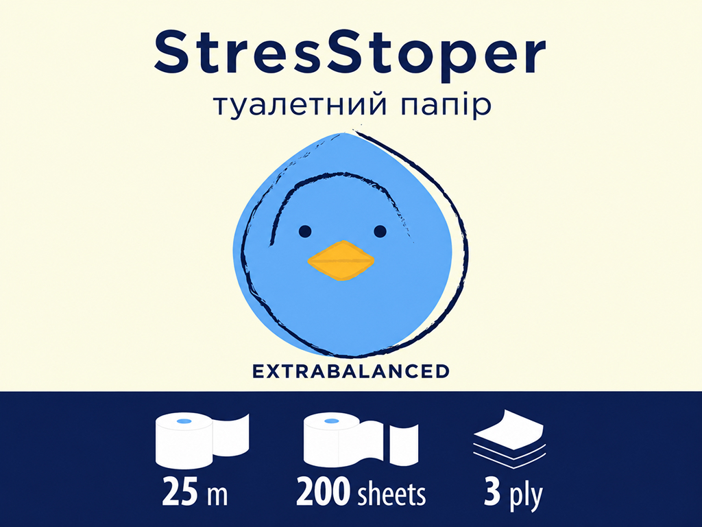 Туалетная бумага Кохавинская бумажная фабрика StresStoper, белая, без запаха, 25 м, 8 рулонов