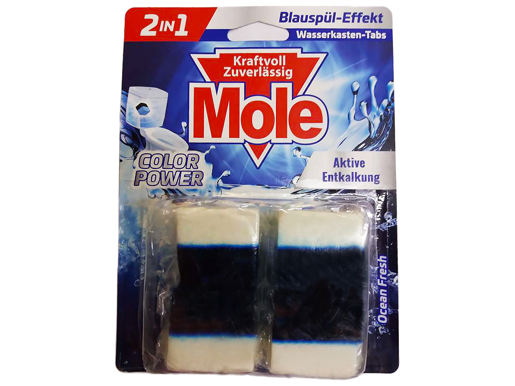 Очищаюшие кубики Mole Ocean Fresh, для бачка унитаза, 4шт
