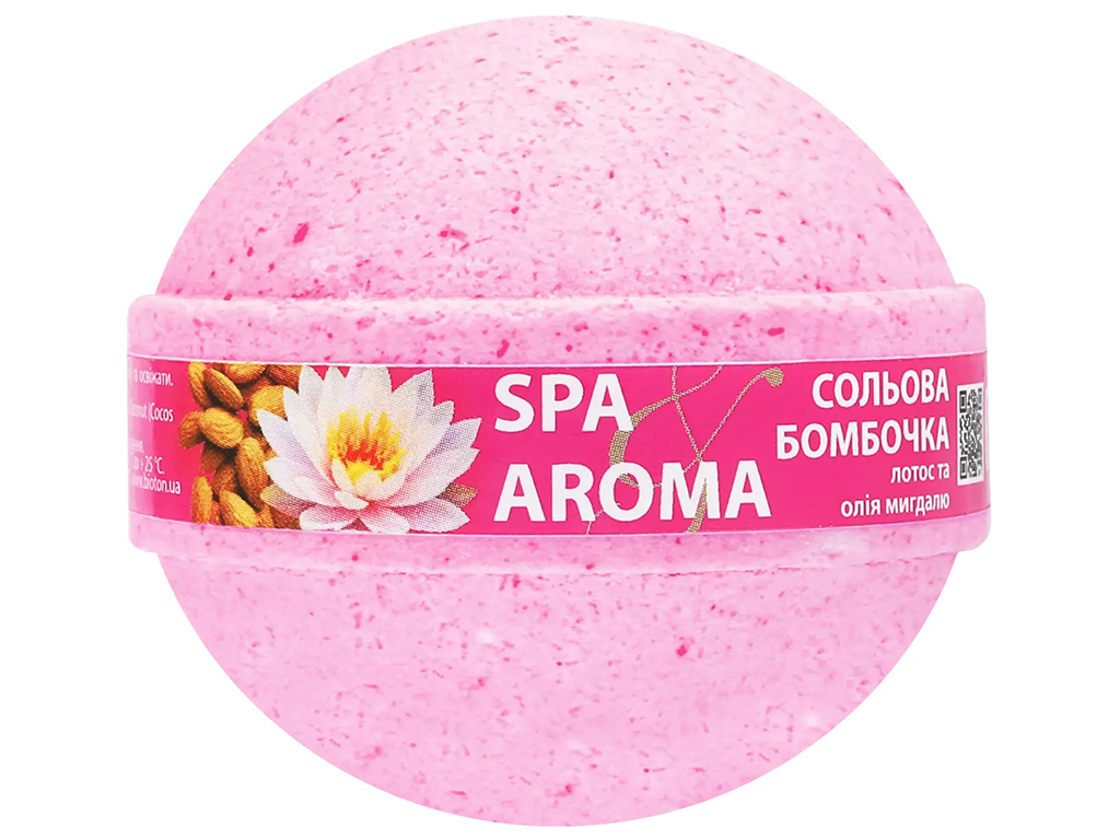Сольова бомбочка для ванн Bioton Spa&Aroma Лотос та мигдаль, 75г