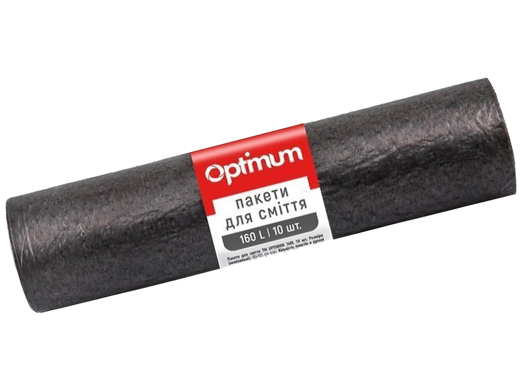 Пакети для сміття Pro service Optimum, 160л, 10шт, 85х105см, чорний LD