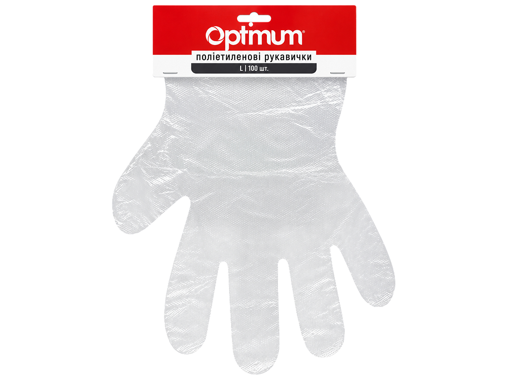 Перчатки хозяйственные полиэтиленовые Pro service Optimum, одноразовые, прозрачные, 100 шт