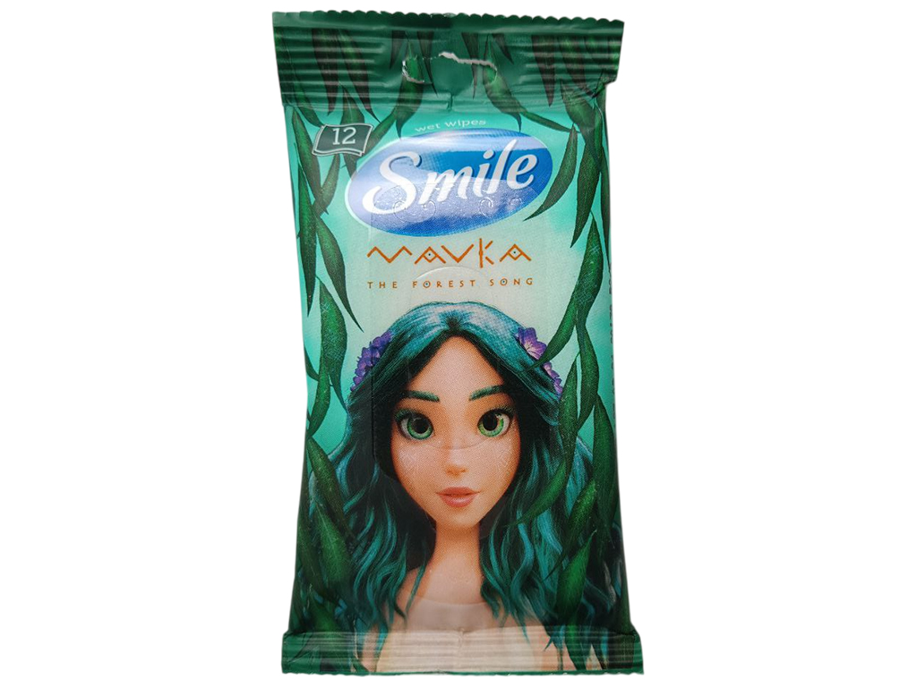 Серветки вологі для шкіри рук та тіла Smile Mavka, з вітамінним комплексом, фруктовий аромат, 12шт