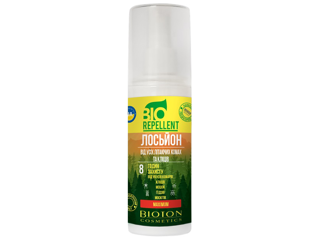 Лосьйон від усіх літаючих комах та кліщів Bioton Cosmetics Maximum, 8 годин захисту, 100мл