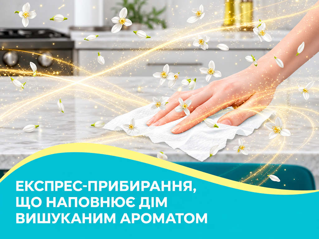 Серветки вологі для прибирання Pani Blysk Зелена свіжість, універсальні, 48 шт