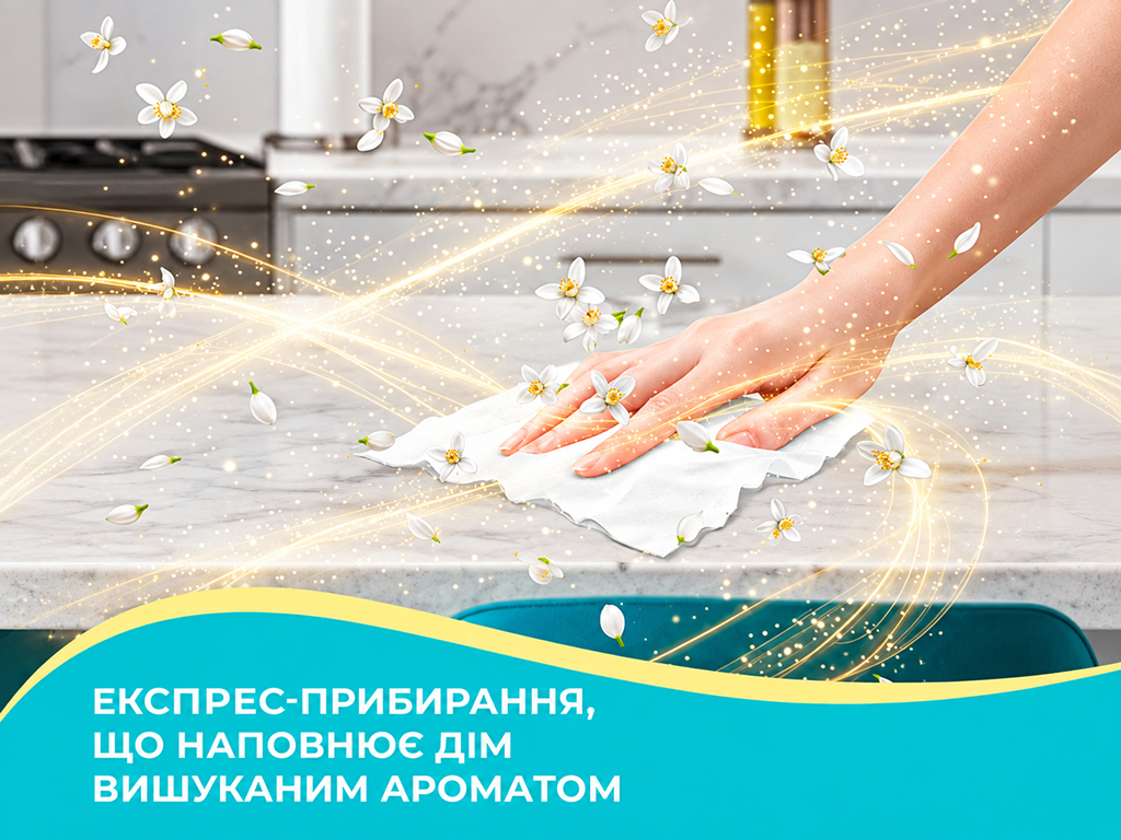Серветки вологі для прибирання Pani Blysk Східна таємниця, універсальні, 48 шт