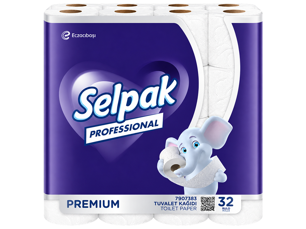 Туалетная бумага Selpak Professional Premium, 3 слоя, 150 отрывов, 32 рулона (цена за упаковку)