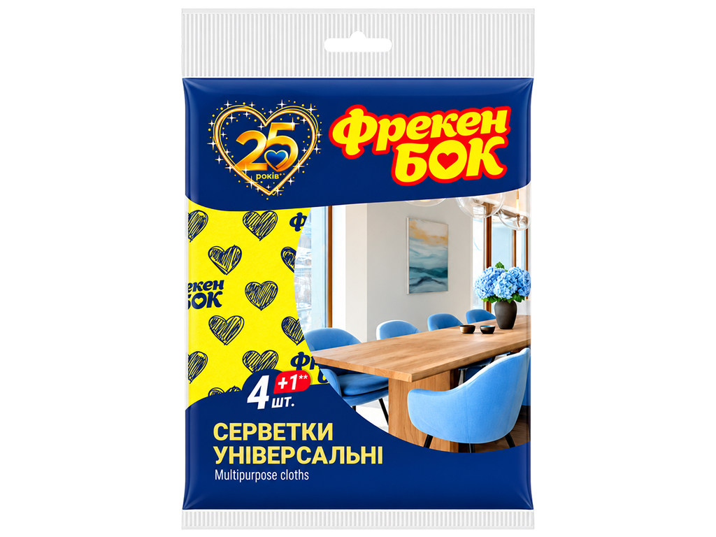 Серветки універсальні Фрекен Бок Фламенко, віскоза, 32×38 см, 5 шт