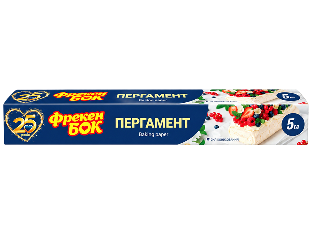 Пергамент для випікання Фрекок Бок, силіконізований, термостійкий до 220 °C, 5 м