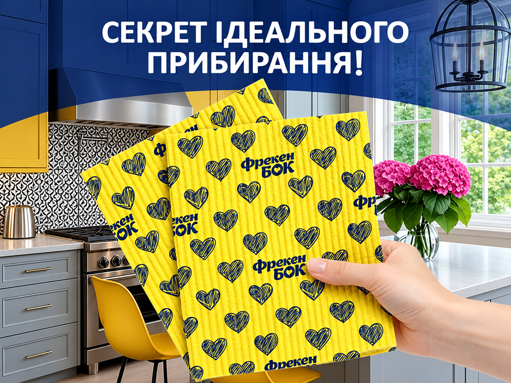 Серветки целюлозні Фрекен Бок Акорд, вологовбиральні, 15,7×16 см, жовті, 5 шт