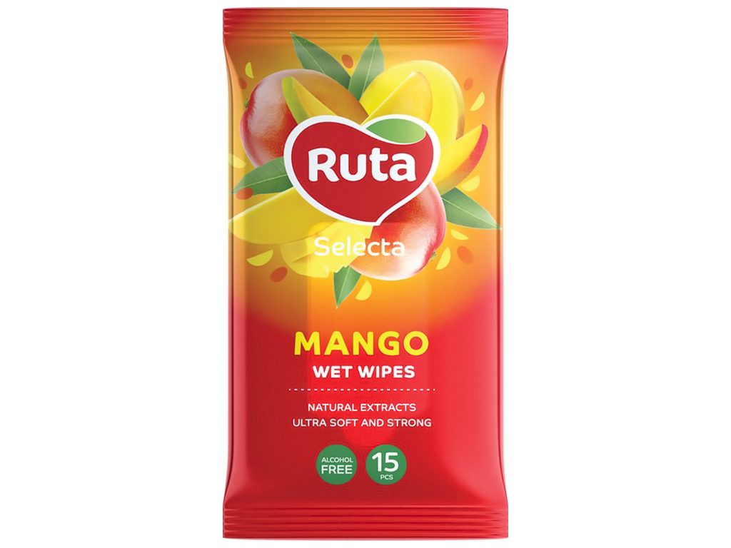 Вологі серветки Ruta Selecta Mango, 15шт