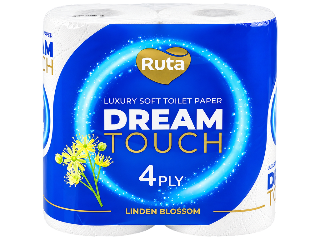 Туалетная бумага Ruta Dream Touch Platinum, ароматизированная, 4-слойная, 150 листов, 4 рулона