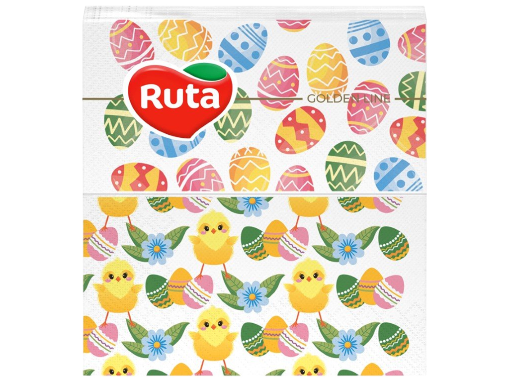 Салфетки Ruta Пасхальный Микс 32,5х32,5см, 2 слоя, 20шт 1/8, с печатью