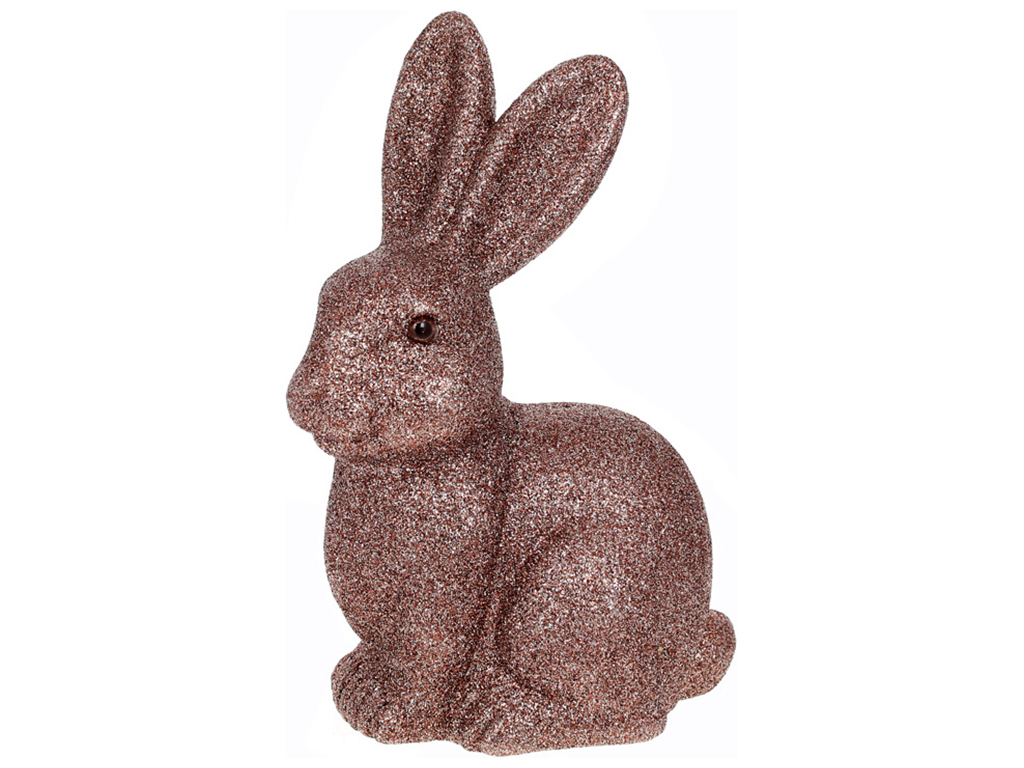 Фигурка декоративная Кролик, 21,5см, цвет - глиттер мокко