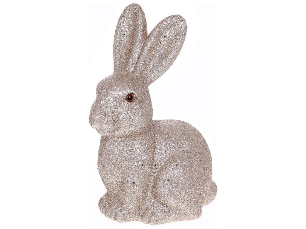 Фігурка декоративна Кролик, 21,5см, колір - глітер шампань