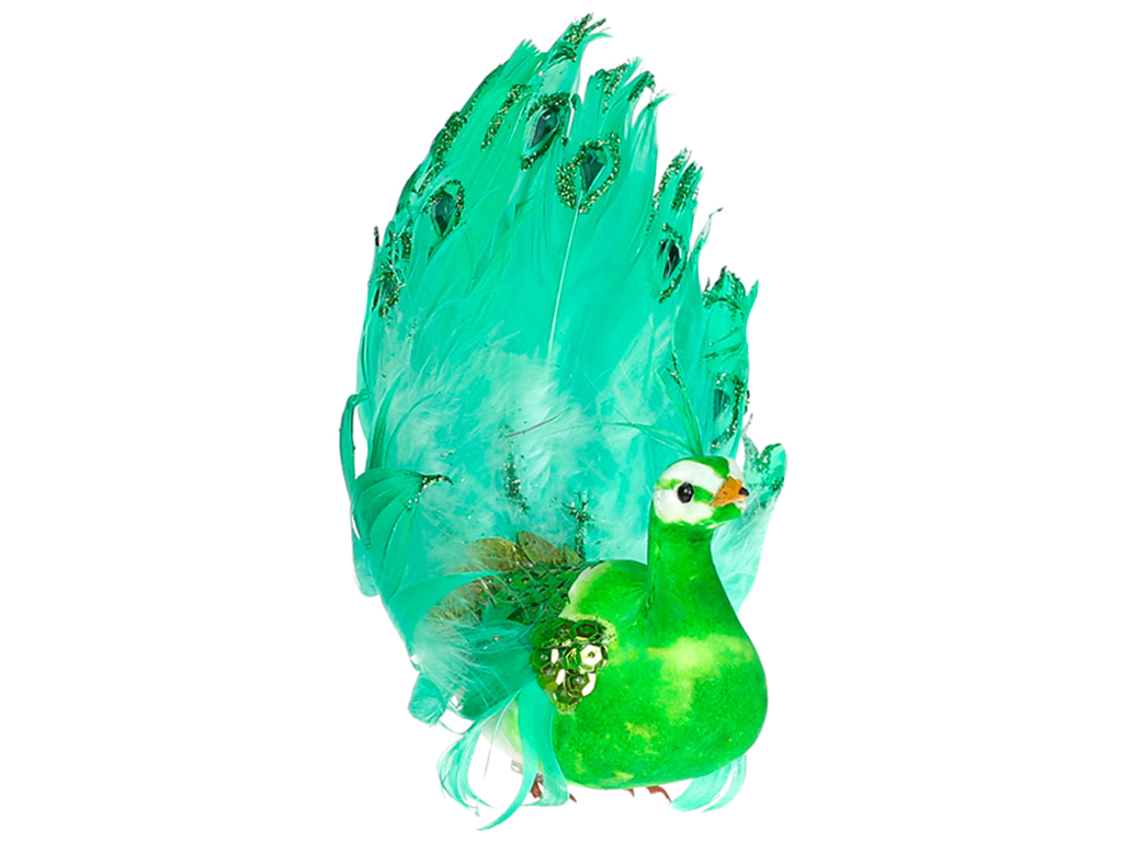 Декоративная птица Павлин, цвет – зеленый