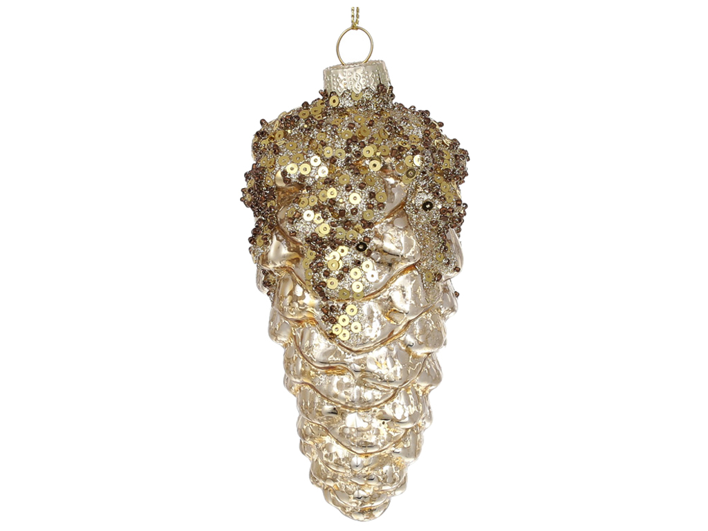 Ёлочное украшение Шишка, 5,8х13,3см, цвет - золото