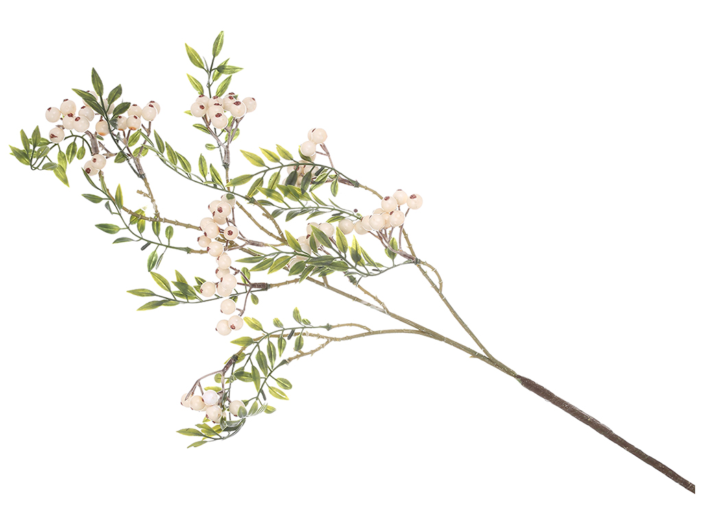 Декоративна гілка з білими ягодами, 85см